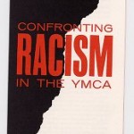 Cover of brochure titled "Confronting Racism in the YMCA" describing the National Conference of Black and Non-White YMCA Laymen and Staff (BAN-WYS) circa 1968-1975