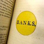 Excerpt from Zoonomia by Erasumus Darwin. The word BANKS in capital letters surrounded by a yellow circle.