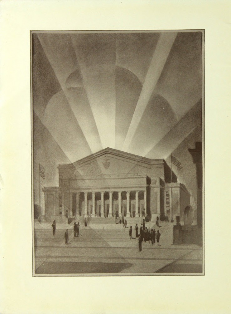 The 1930 supplement to the Gopher includes this Art Deco image of Northrop Auditorium. Available at http://purl.umn.edu/134836.