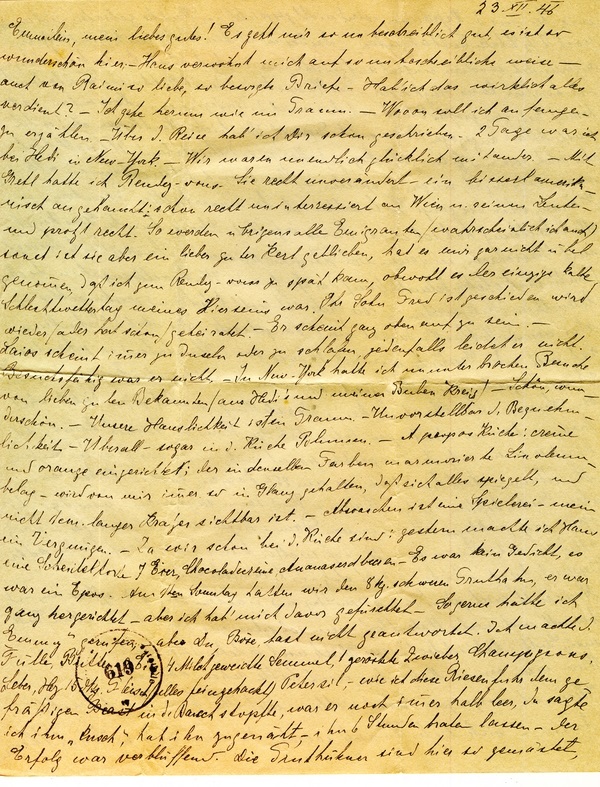 Two handwritten pages of the letter from Bert Aalto to Hilma Aerila, 1911.