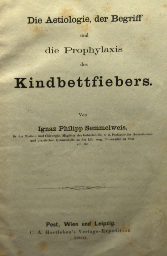 1861 copy of "Die aetiologie" from the Wangensteen Historical Library.