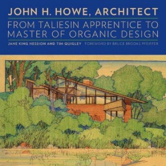 Cover of Howe's book showing the drawing of one of his homes.