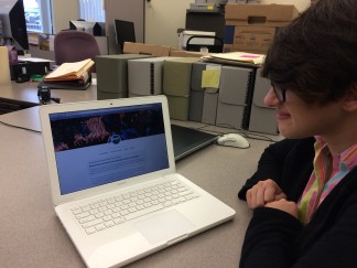 An image of a student using the Umbra site on their laptop.