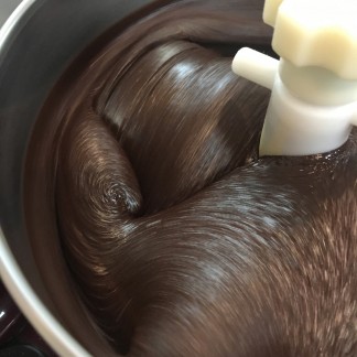 Chocolate mixing.
