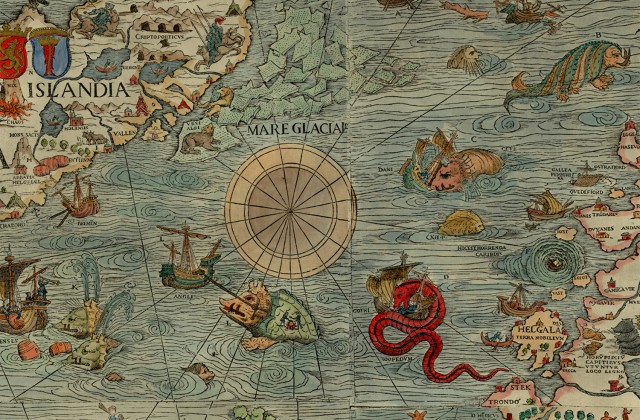 Serpent from 1667 map in James Ford Bell Library collection