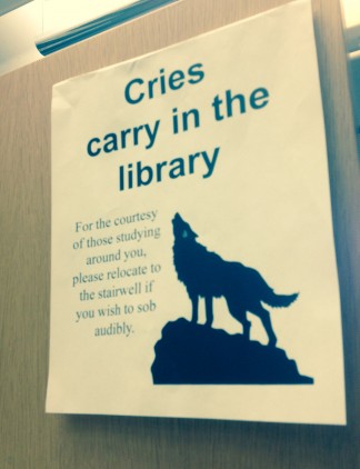 Ryan Riebe, Cries carry in the library.