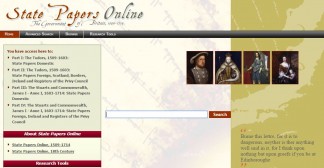 Screenshot of State Papers Online, a database available through the U of M Libraries