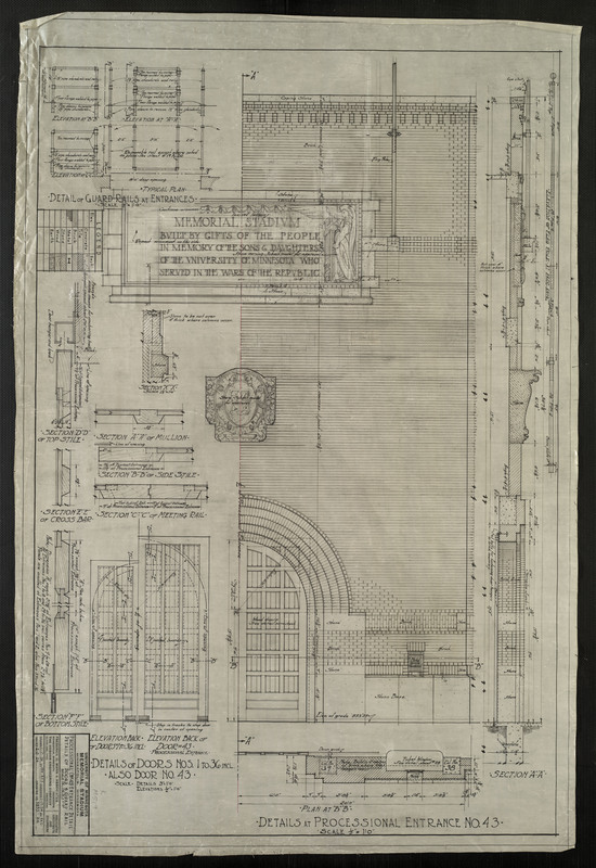 Details of the Processional Entrance, Doors, and Guard Rail, 1924, available at http://brickhouse.lib.umn.edu/items/show/220.