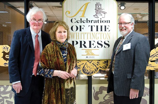 Noted British fine press printer John Randle, Rose Randle, and Tim Johnson.