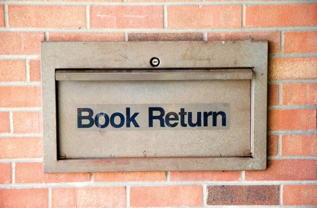 Book return at Wilson Library.