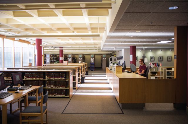 The peaceful atmosphere of the Music Library in Ferguson Hall.