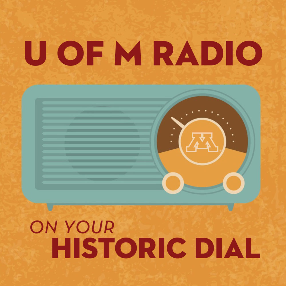 U of M Radio On Your Historic Dial with retro radio icon