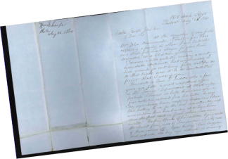 An image of the letter by William Sharpe, wanting to know whether the cry for help was genuine.
