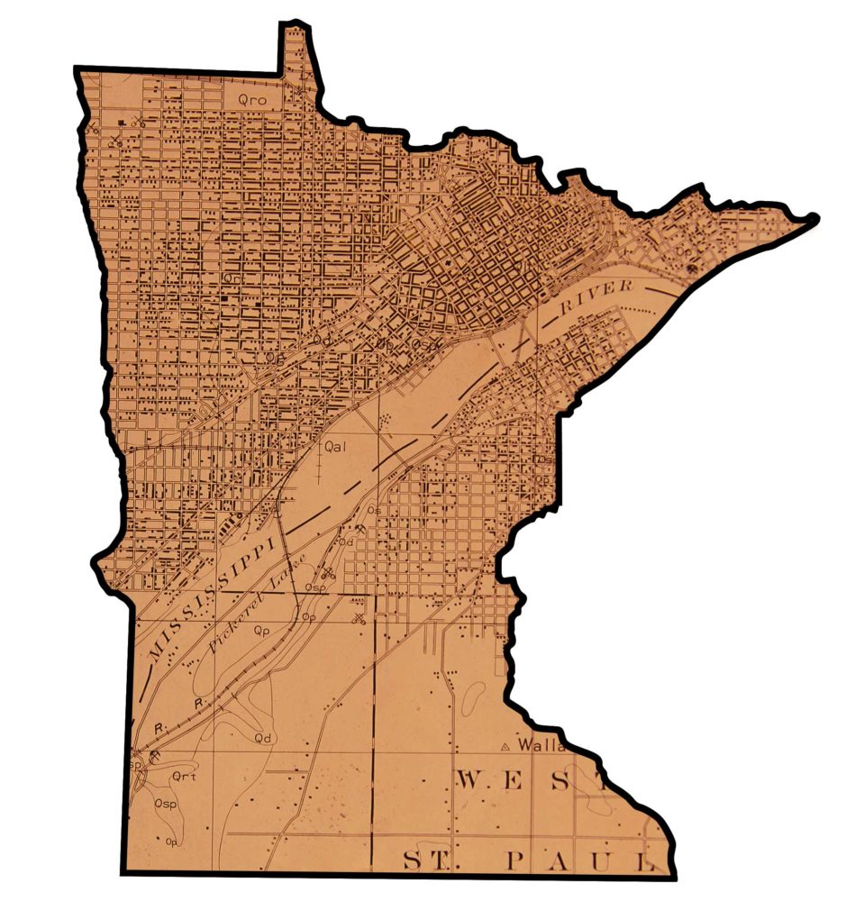 Copper Plate of Map of Minnesota