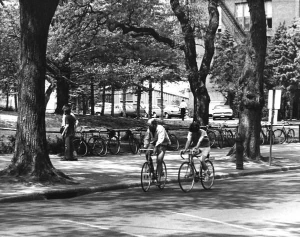 Bicycles on campus, 1972. Available at http://purl.umn.edu/71639.