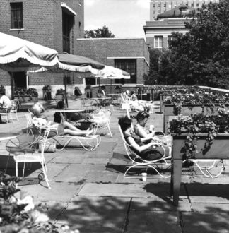 Coffman Memorial Union patio, 1964. Available at http://purl.umn.edu/81291.