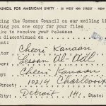 Common Council For American Unity mailing list receipt from the Immigration History Research Center Archives