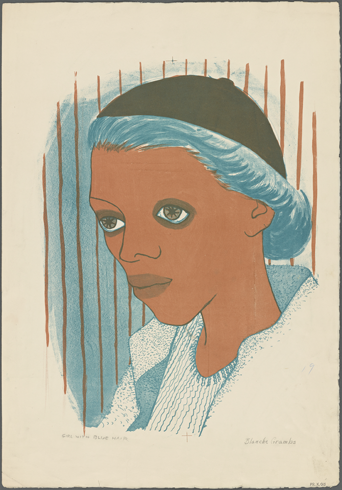 Girl with Blue Hair, from The New York Public Library