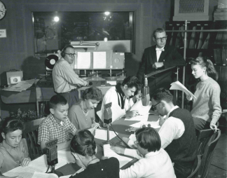Minnesota School of the Air broadcast crew, 1959