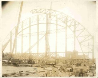 The curved roof was beginning its ascent on September 6, 1927.