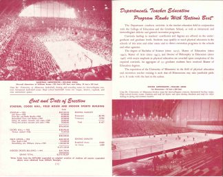 The day’s festivities on March 4 included tours of the recently remodeled building that now housed basketball and hockey arenas, a luncheon, a gymnastics meet versus Illinois (Gophers were defeated by the Illini), and a basketball game against Wisconsin (Gophers fell to the Badgers).
