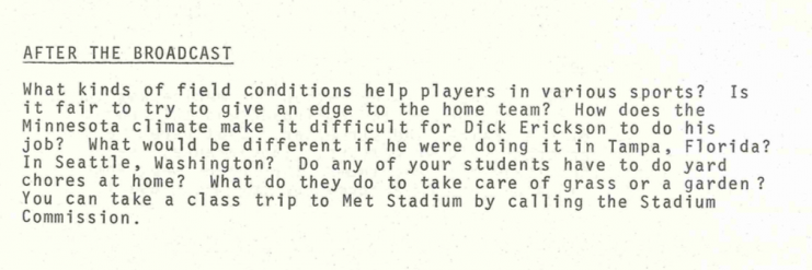 After the broadcast questions from the "Look What We Found" teacher's manual for the April 13, 1978 episode "A Cover-up at the Met."