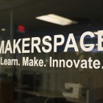 Sign outside the entrance of the Makerspace.