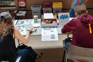 Students in Donut Test for the website