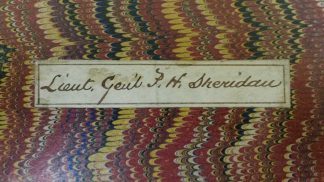 handwritten label affixed to the front of the volume, which reads, "Lieut. Gen'l P.H. Sheridan."