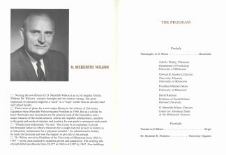 O. Meredith Wilson Library dedication program contents, May 13, 1969.