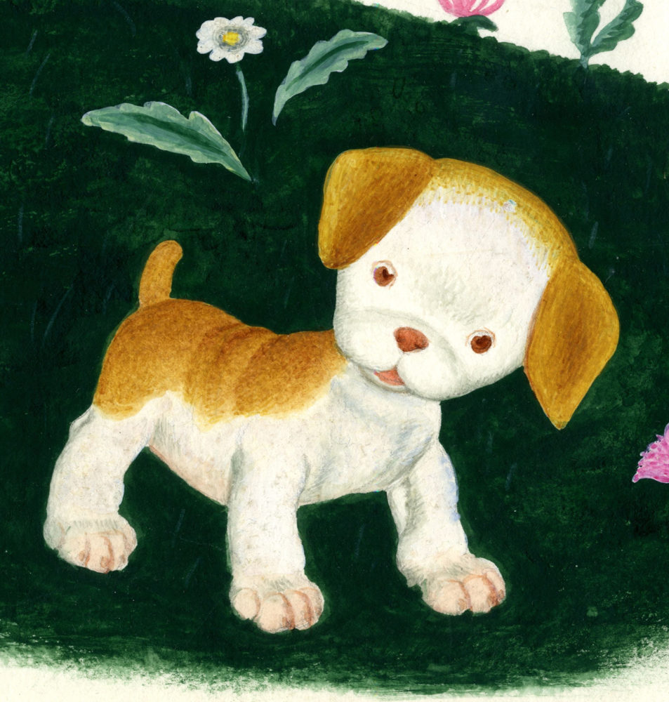 Illustration of a puppy from The Poky Little Puppy