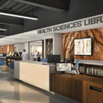 Rendering of the new Health Sciences Library entryway.