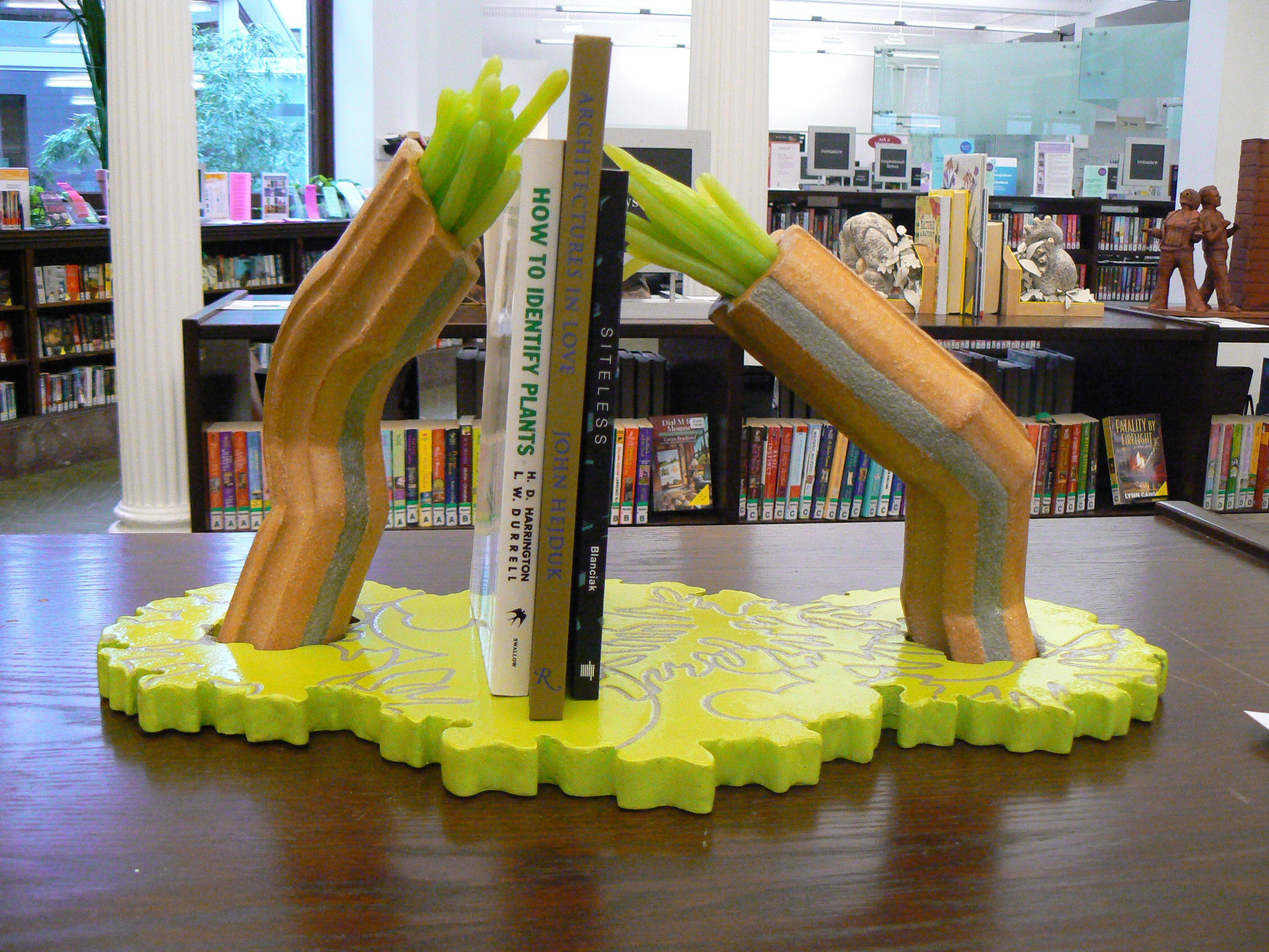 Ceramic bookends that appear inspired by the look of sea anemone.
