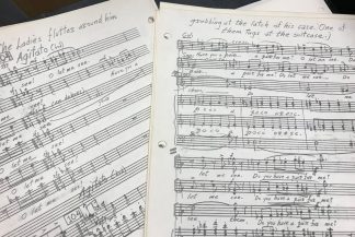 Handwritten score for "Postcards from Morocco"