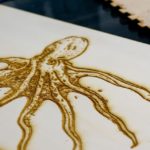 Laser cut of octopus image from the Wangensteen Historical Library.