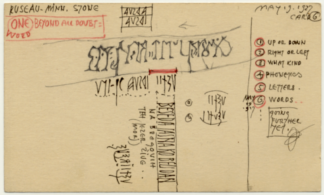 John Jager's interpretation of markings and letters, 1927. The original card is located at the Minnesota State University Moorhead Archives.