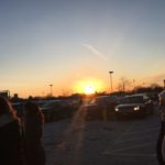 Sunset in a parking lot