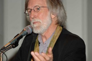 Jim Lenfestey speaking in 2009 at the event celebrating the acquisition of the Robert Bly Papers.