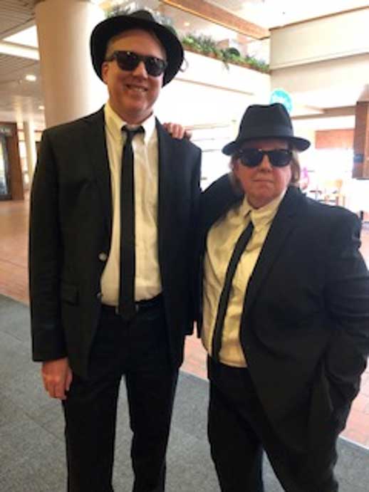 Shane Nackerud and Betsy Friesen as the Blues Brothers