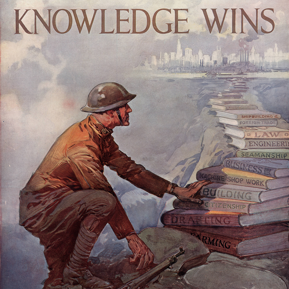 WWI poster: Knowledge wins