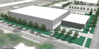 Rendering of the Off-Site Collections Facility for the University Libraries