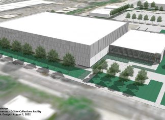 Rendering of the Off-Site Collections Facility for the University Libraries