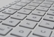Close up photo of computer keyboard