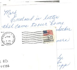 An envelope and letter in the Upper Midwest Jewish Archives