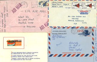 A collage of envelopes form the Upper Midwest Literary Archives